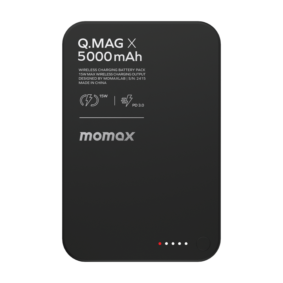 باور بنك وايرلس ماجنتك مقاس 8.3mm نحيف للغايه  بسعة 5000 ملي امبير - الجيل التاني   q.mag x magnetic wireless power bank 5000mah - gen 2