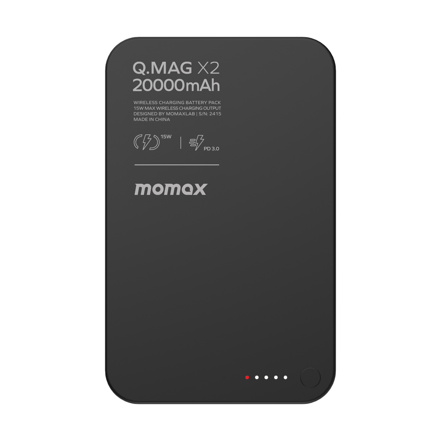 باور بنك وايرلس ماجنتك مقاس 22mm حجم اكبر بسعة 20000mah لون اسود
