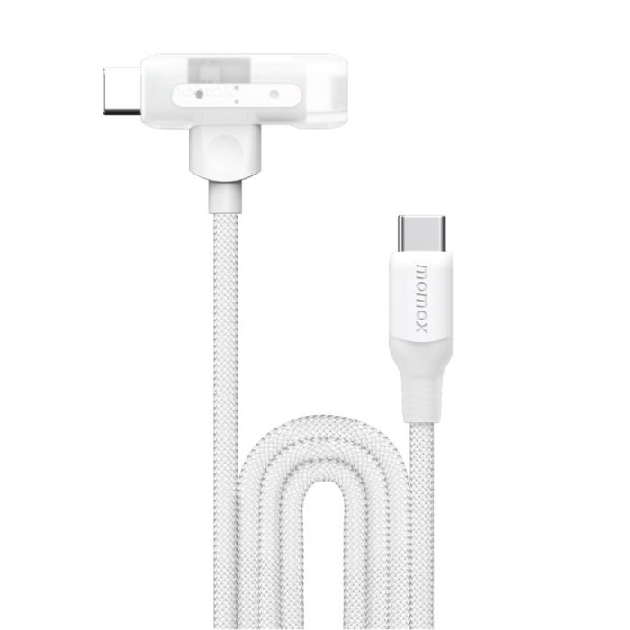  link flow duo 2-in-1 usb-c & lightning 1.5m braided cable لون ابيض