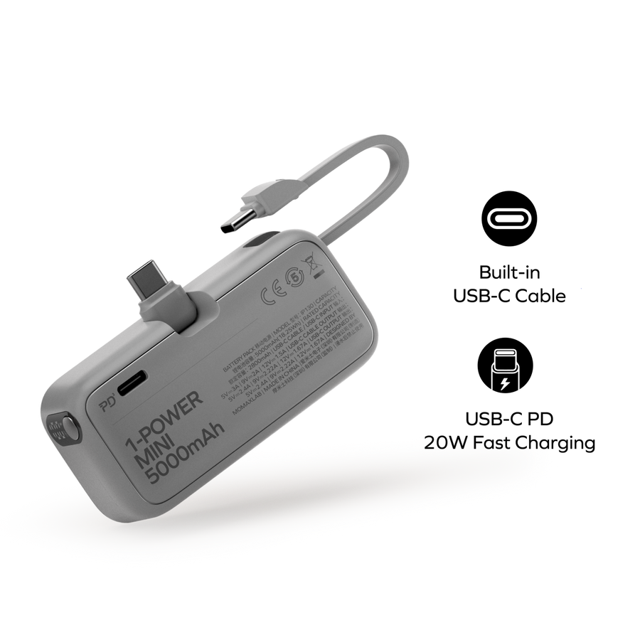باور بنك صغير 3 في 1 بسعة 5000mah يدعم type-c