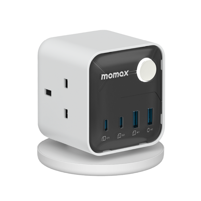 مكعب طاقة gan بثلاثة منافذ، 25 وات، سير عمل شحنة واحدة، مع منافذ usb