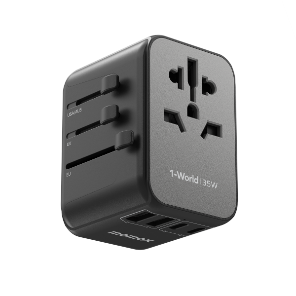 1-world 5-port travel charger 35w -  شاحن سفر وان وورلد بخمسة منافذ بقوة 35 واط